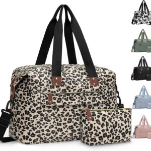 Pritent Travel Duffle Bag, Weekender Overnight Personal Item Carry On Bag | Waterproof, Duffel Bag, with Toiletry Bag, Removable Strap, Hospital Bag for Labor Delivery, Airplane Travel, Gym