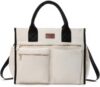 Rueesh Canvas Tote Bag for Women Crossbody Work Tote Handbags Laptop Bag | Large Shoulder Bag Purse for Travel Daily With Zipper