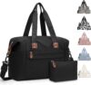 Pritent Travel Duffle Bag, Weekender Overnight Personal Item Carry On Bag | Waterproof, Duffel Bag, with Toiletry Bag, Removable Strap, Hospital Bag for Labor Delivery, Airplane Travel, Gym