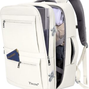BALEINE Travel Backpack for Women Men, Large Sturdy Carry On Laptop Backpack Gifts for Business, Casual, Weekender, Hiking (Large, Beige)