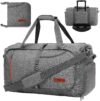65L Foldable Duffle Bag with Shoes Compartment, Water-Resistant Packable Travel Duffel for Gym, Weekend Trips, Lightweight Carry on Luggage for Men & Women