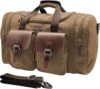 Wildroad Canvas Duffle Bag – 60L Expandable Weekender Overnight Travel Bag | Gifts for Men, Holiday Birthday Gift for Dad, Husband & Partner, Carry-on Size, Multiple Pockets, Luggage, Fits Travel Gym